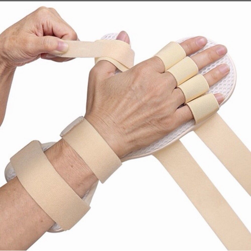 DrFinger Stroke Hand Brace Splint 5-Finger Support  Adjustable - Size Medium